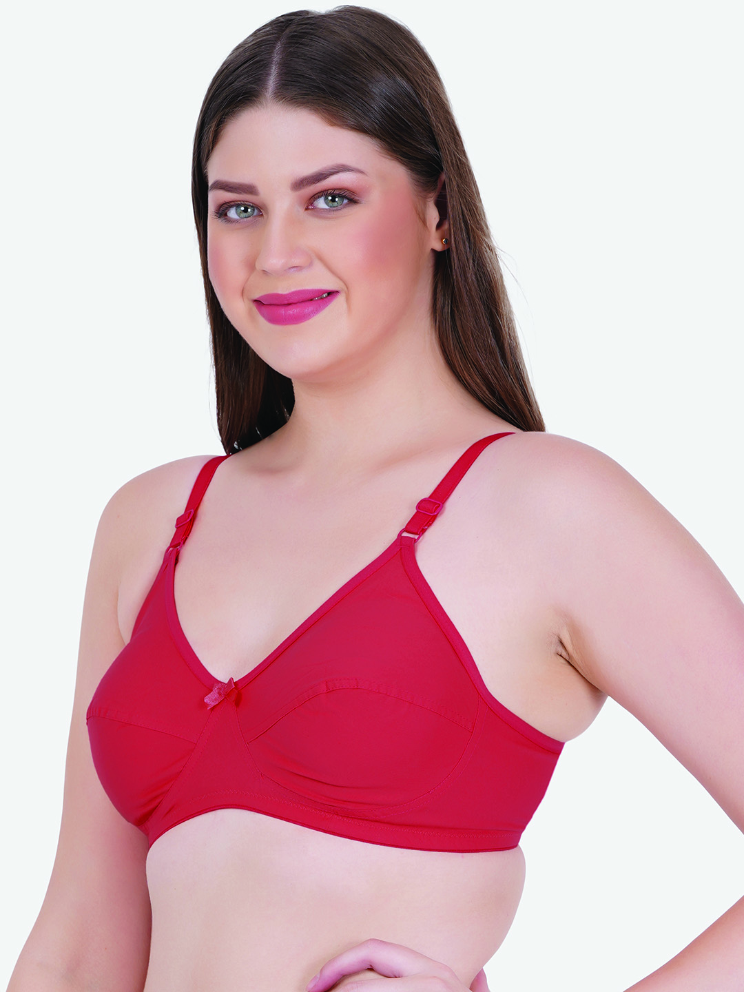 Zoom Women's Cotton Bra Z-1102 RED - Image 3