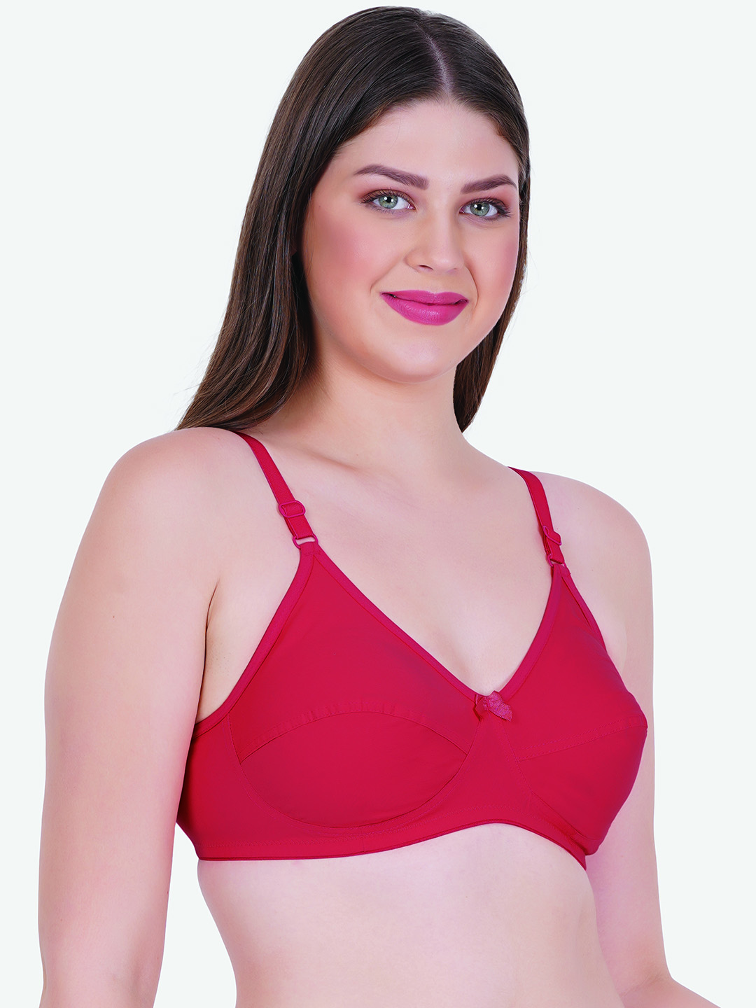Zoom Women's Cotton Bra Z-1102 RED - Image 2